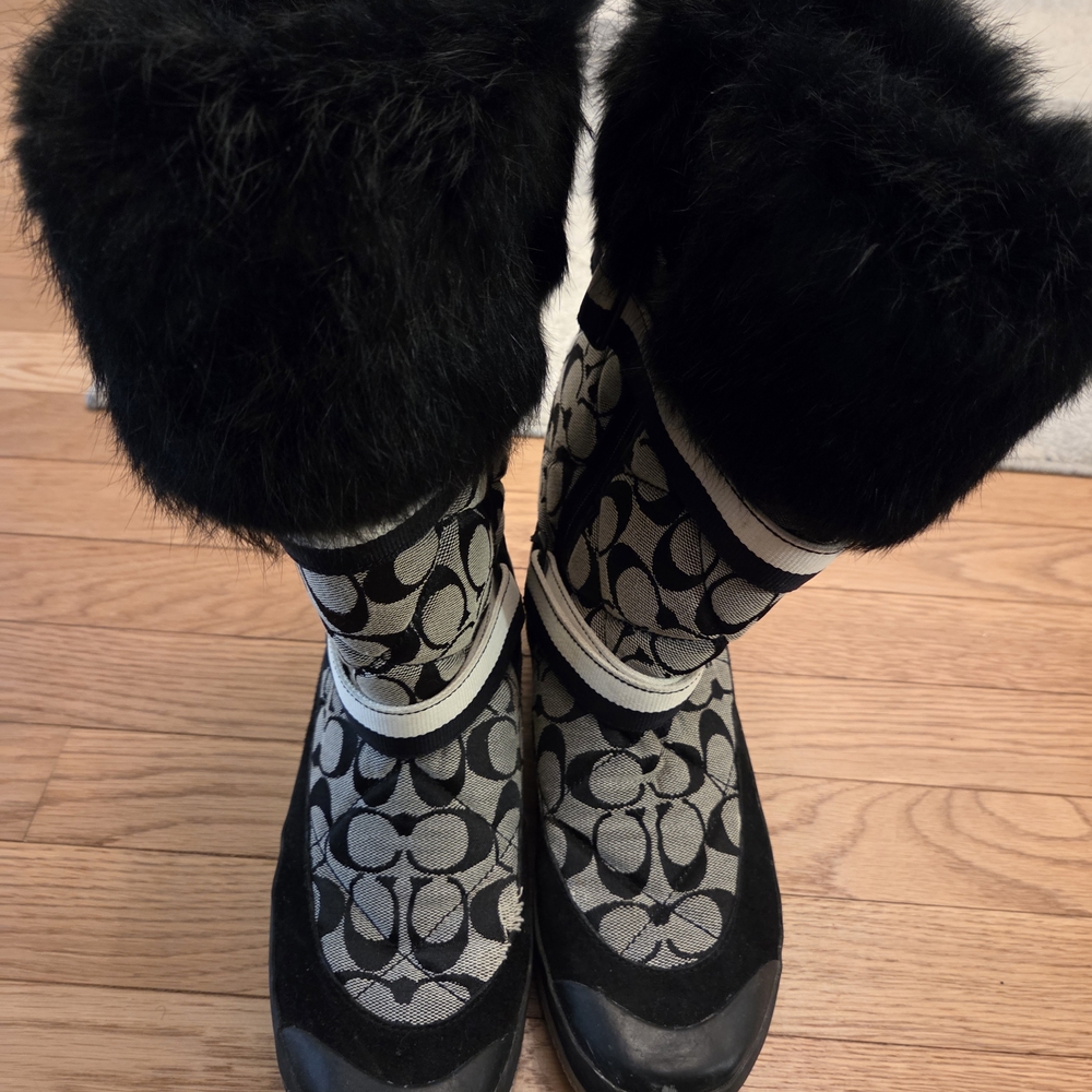 Coach Black and Gray Winter Boots